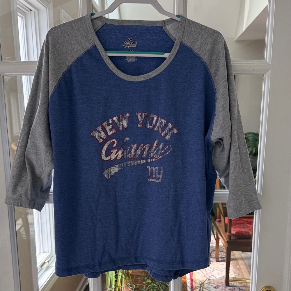 New York Giants Blue Raglan Tee